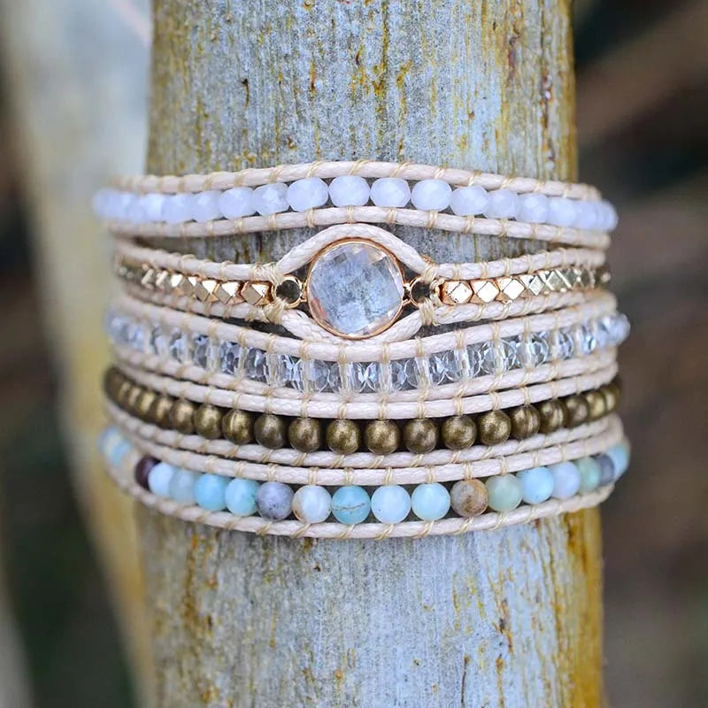 Bohemiskt 5-Strängat Crystal Armband