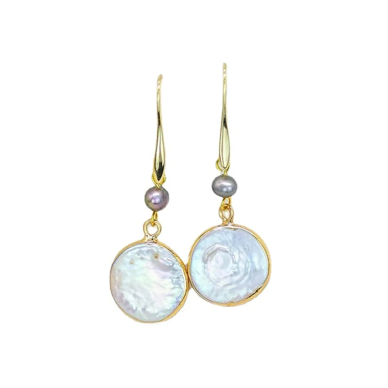 Grå Pärla Bohemiska Droppörhängen