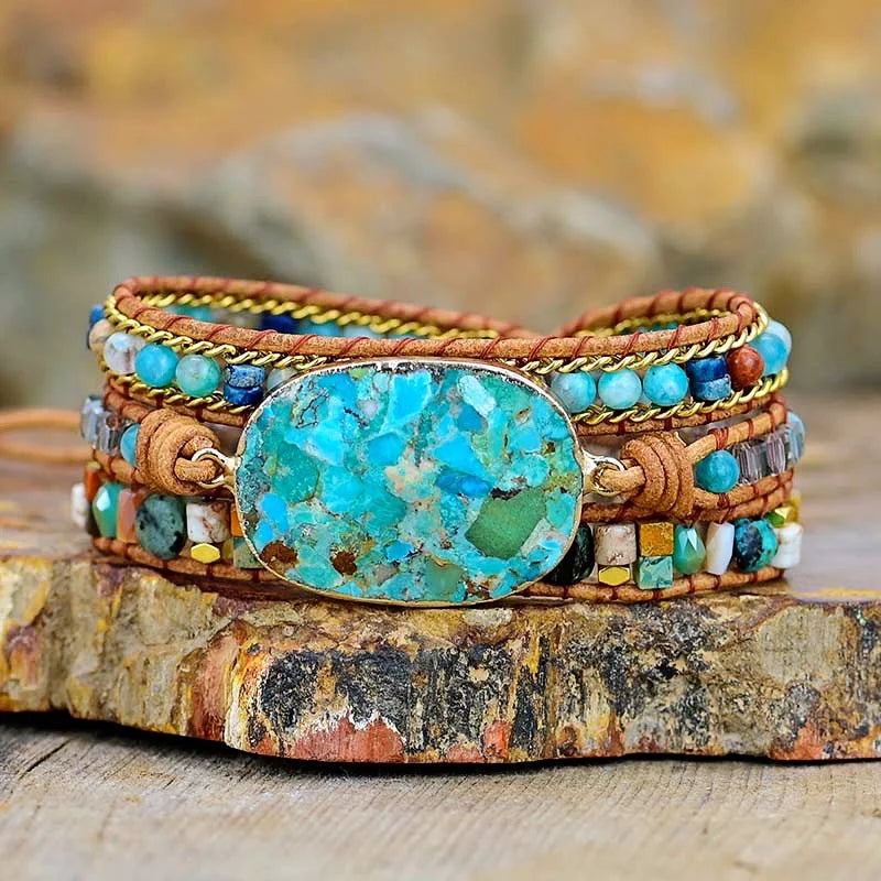 💙 Blått Emperor Boho Armband