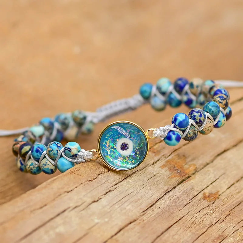 💙 Handgjort Blue Eye Opal Armband