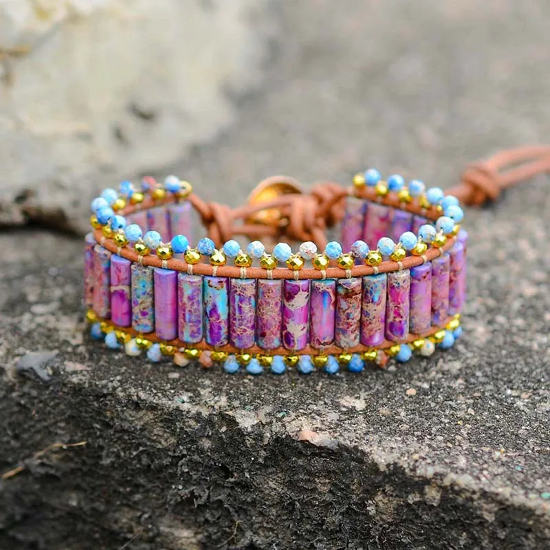 🌀 Boho Emperor Stone & Hematit Armband