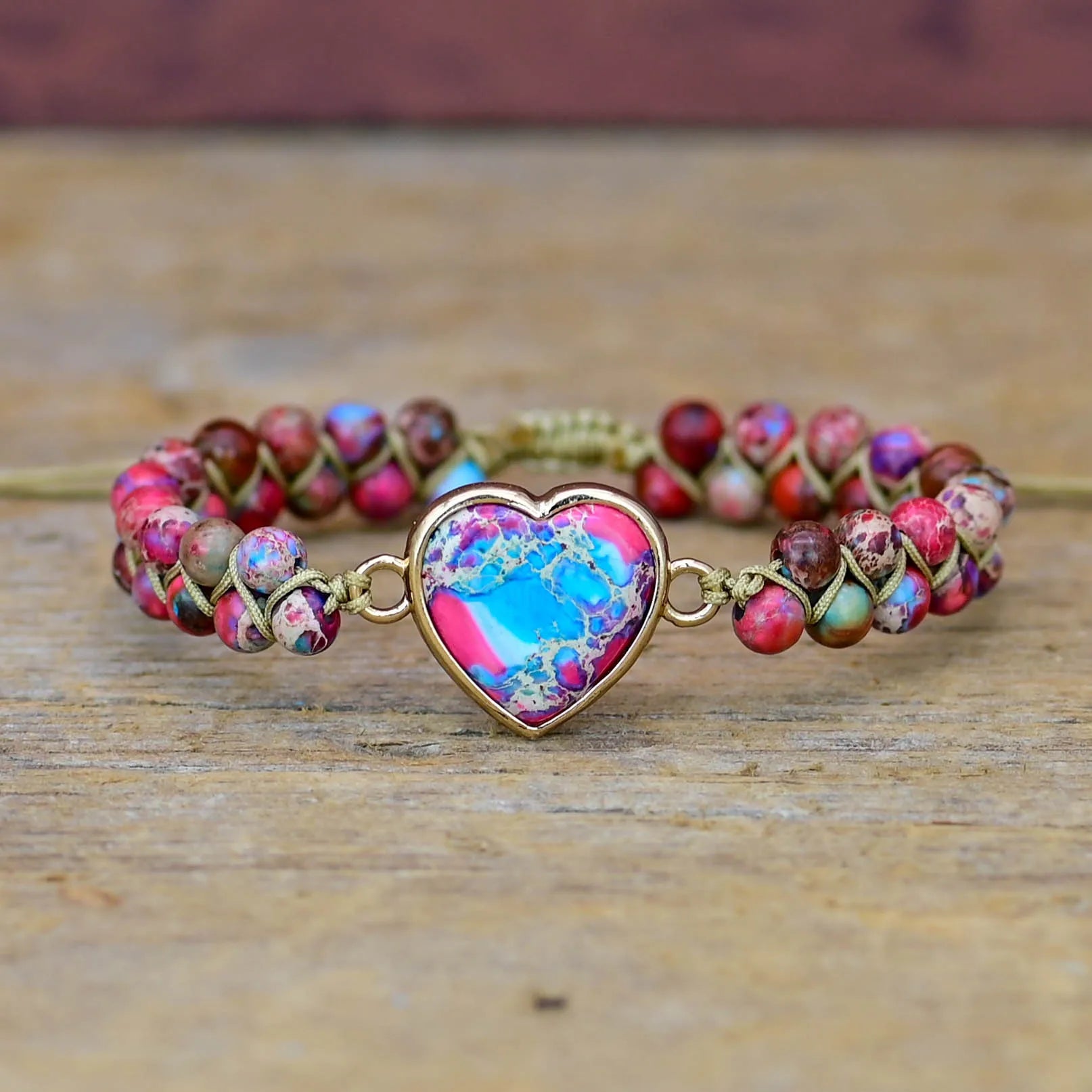 Handgjort Hjärtarmband i Emperor Stenar