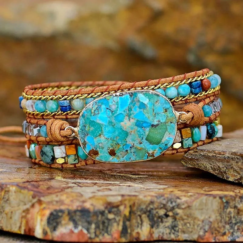 💙 Blått Emperor Boho Armband