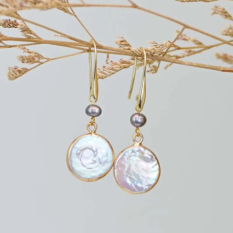 Grå Pärla Bohemiska Droppörhängen