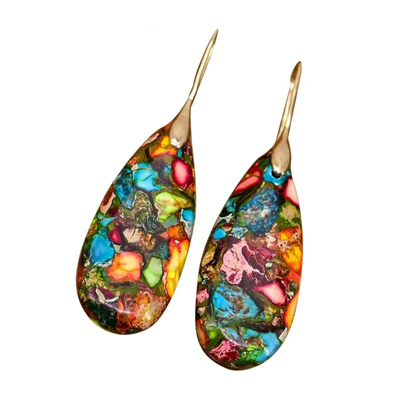 Jaspis Bohemiska Dropp Örhängen