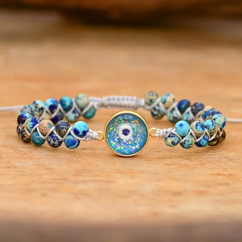 💙 Handgjort Blue Eye Opal Armband