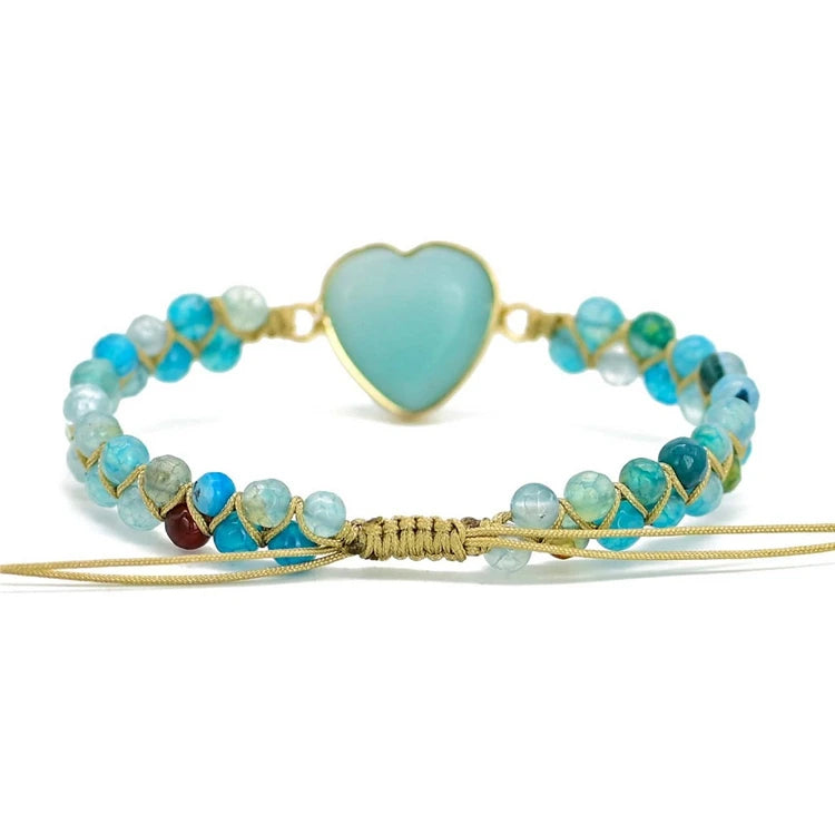 💙 Amazonitens Armband Hjärtberlock