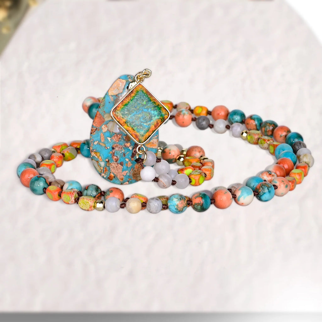 Boho Imperial Jasper Halsband