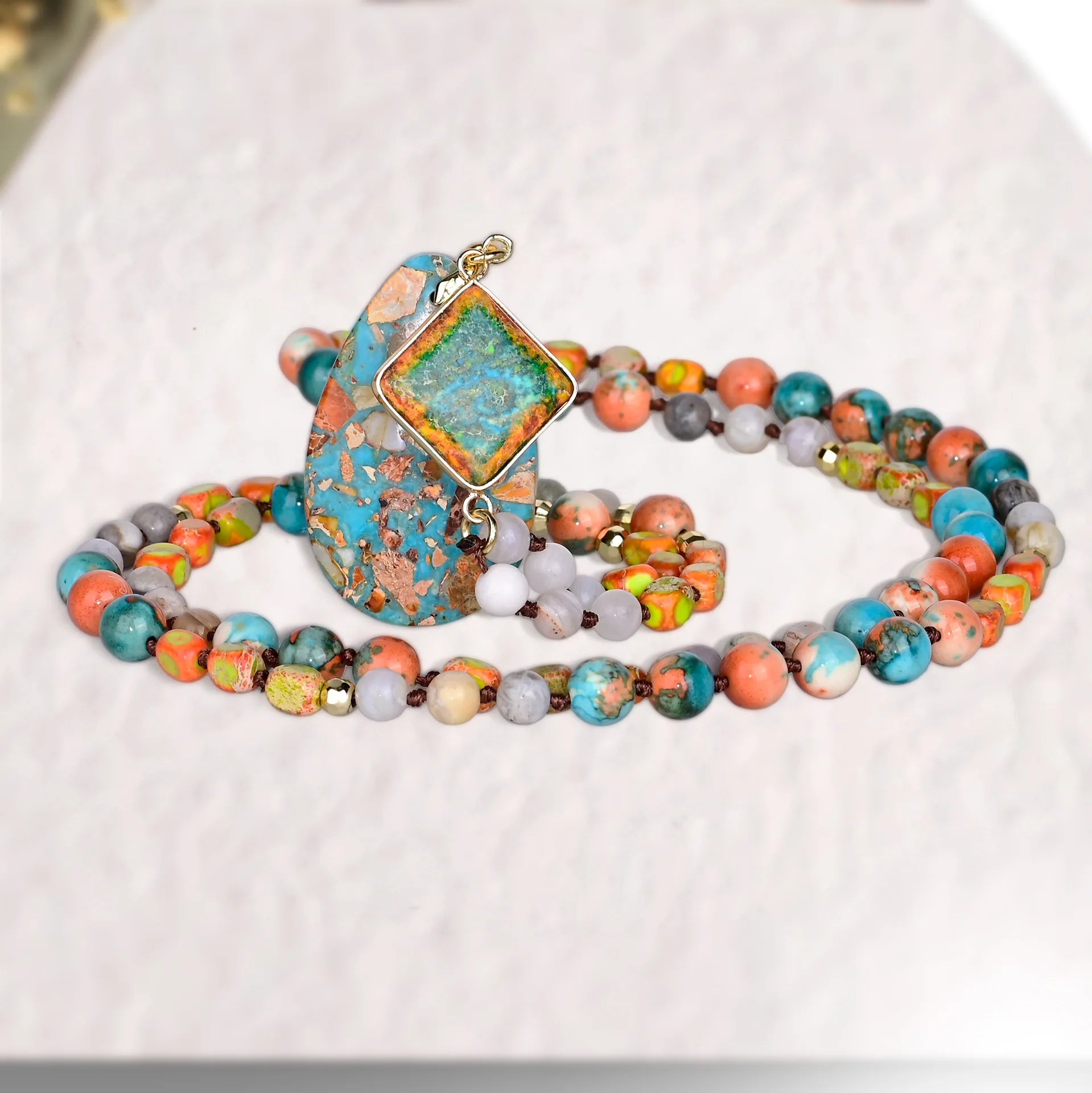 Boho Imperial Jasper Halsband