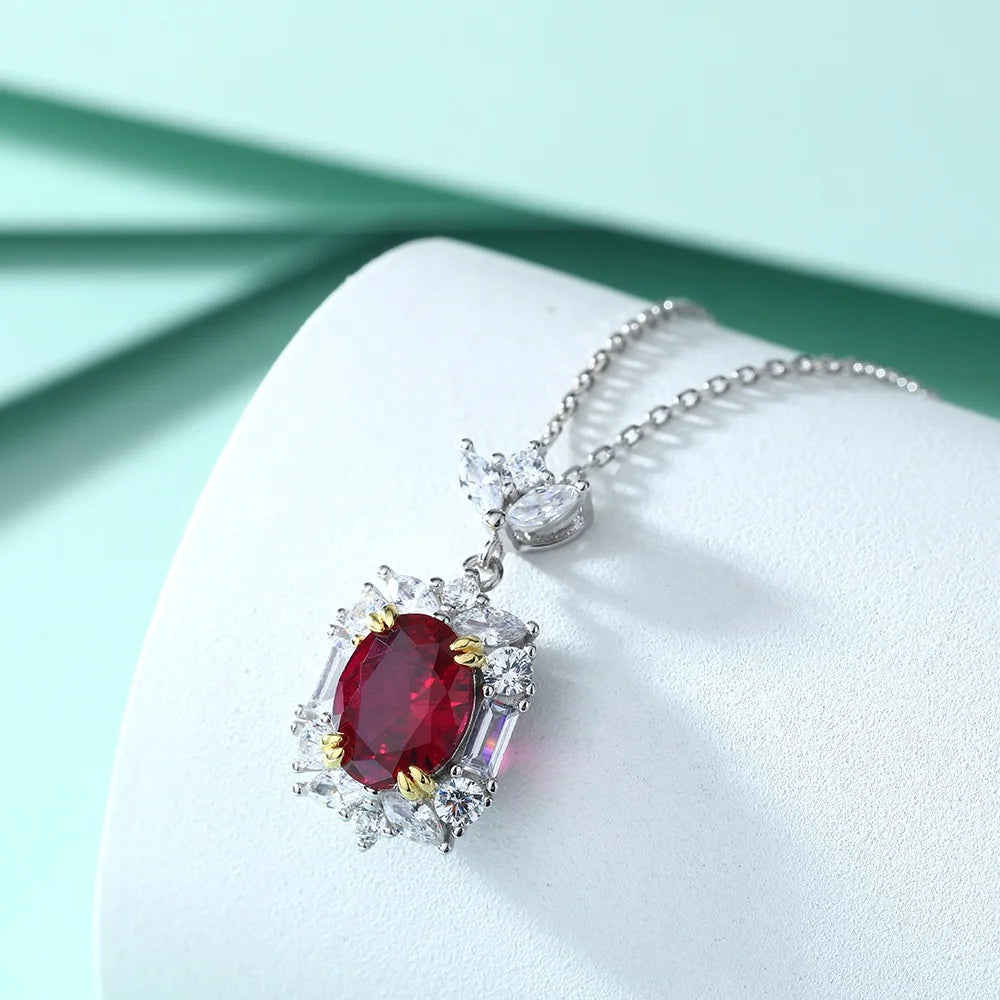 Inital Ruby Zirkon Halsband