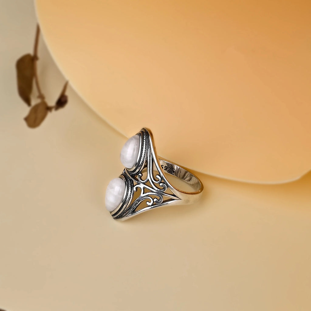 Rainbow Moonstone Ring