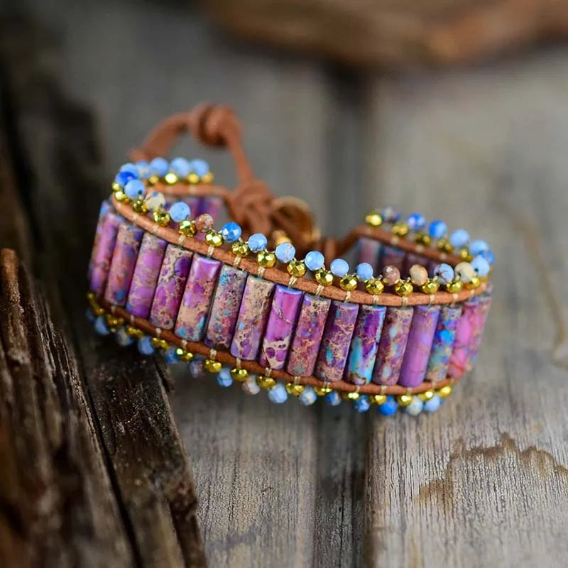 🌀 Boho Emperor Stone & Hematit Armband