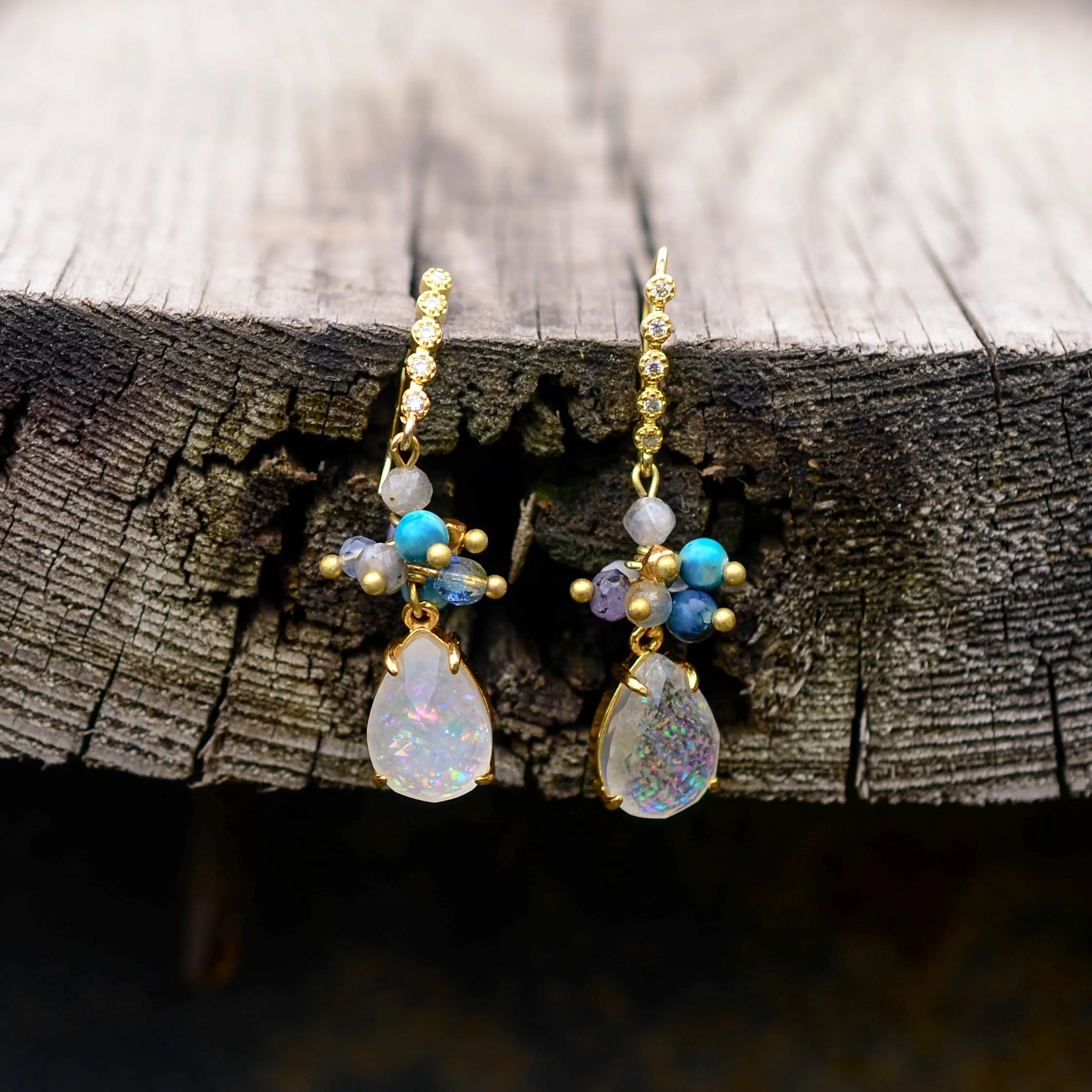 💎 Boho Dropp Opal Örhängen