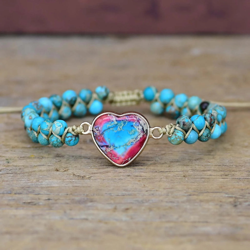 Handgjort Hjärtarmband i Emperor Stenar