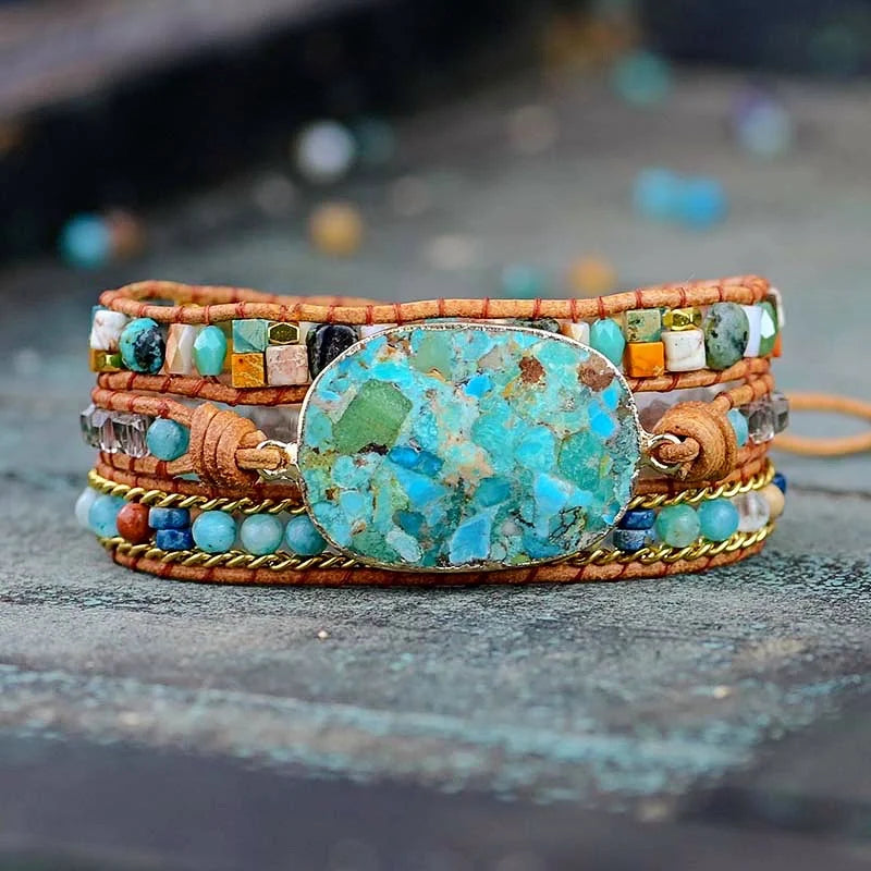💙 Blått Emperor Boho Armband