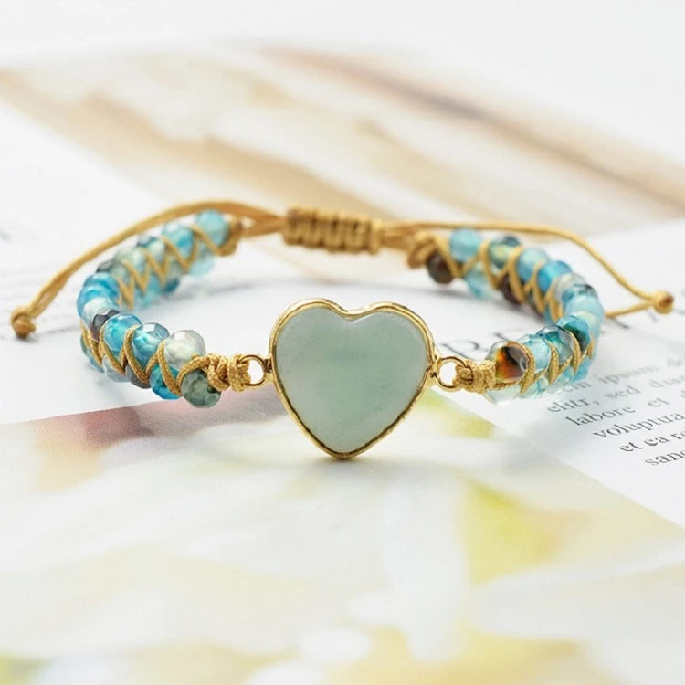 💙 Amazonitens Armband Hjärtberlock