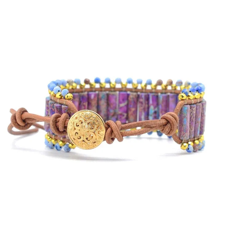 🌀 Boho Emperor Stone & Hematit Armband