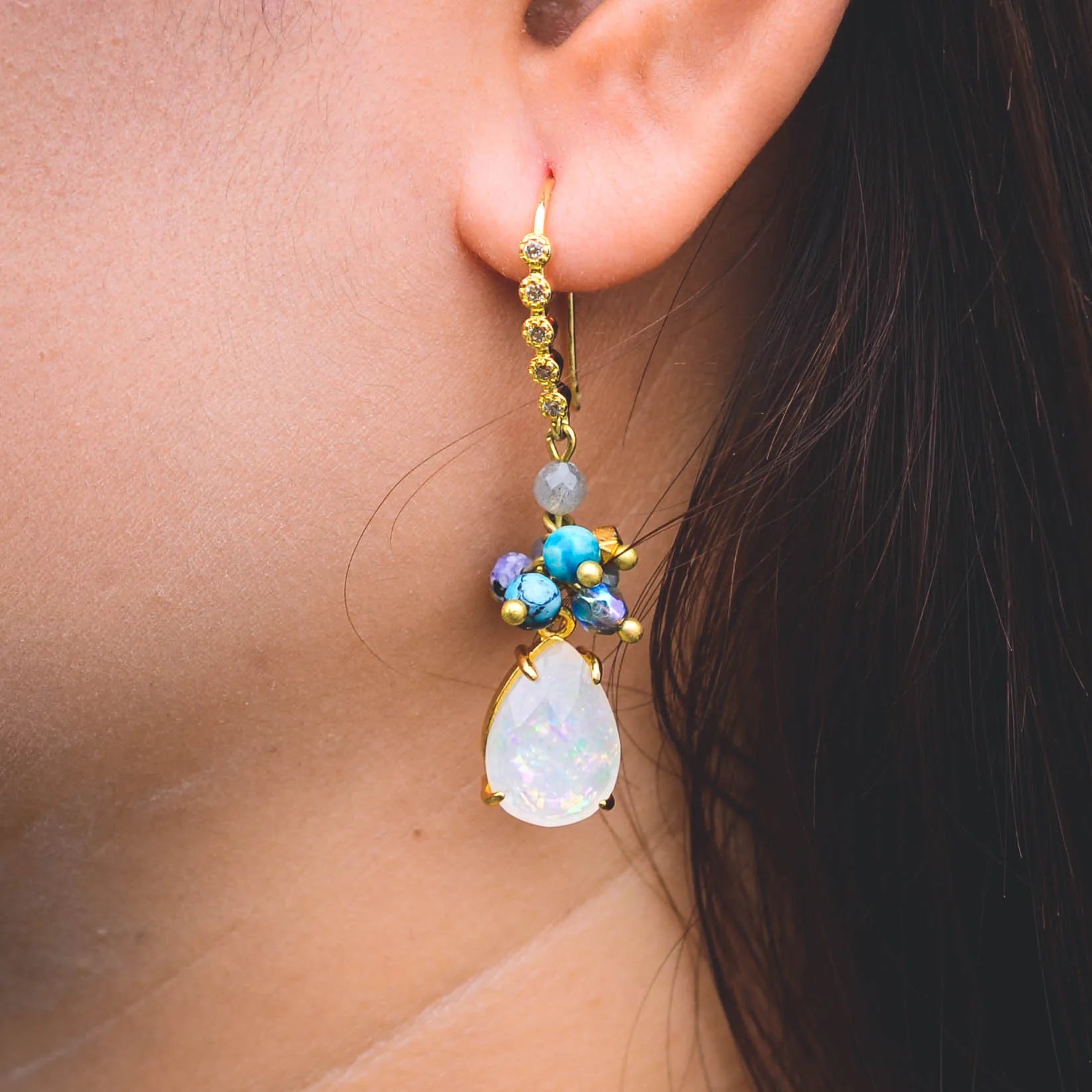 💎 Boho Dropp Opal Örhängen