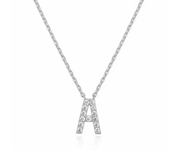Bokstav Silver Halsband