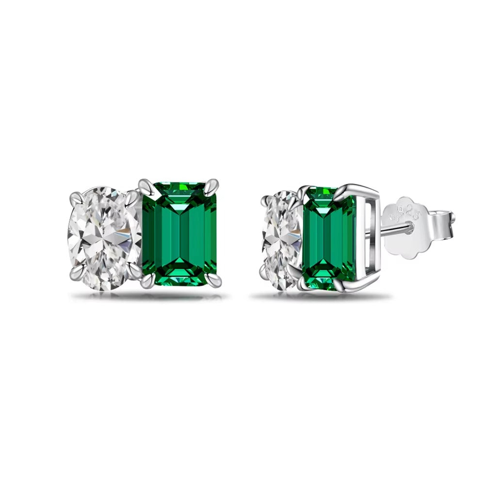 Zirconia Emerald Dubbelsten Örhängen