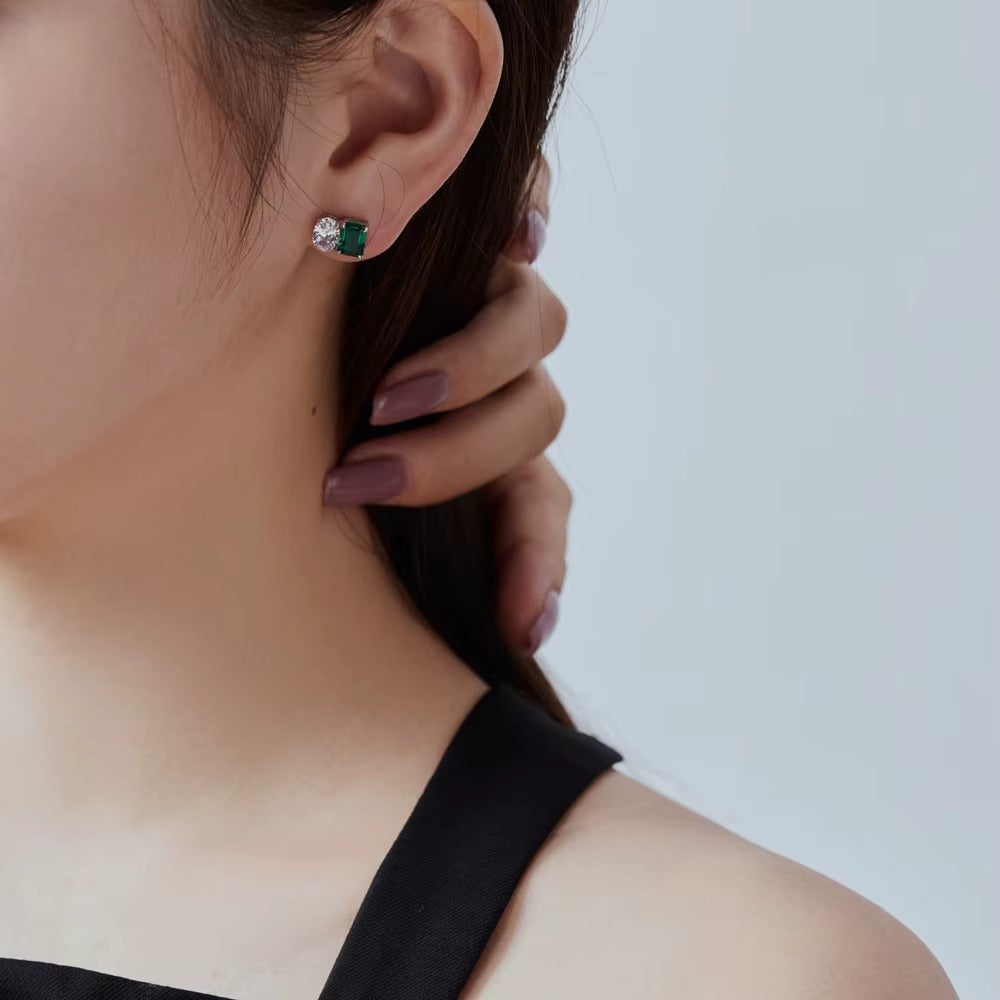 Zirconia Emerald Dubbelsten Örhängen