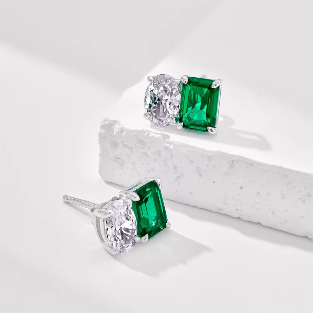Zirconia Emerald Dubbelsten Örhängen