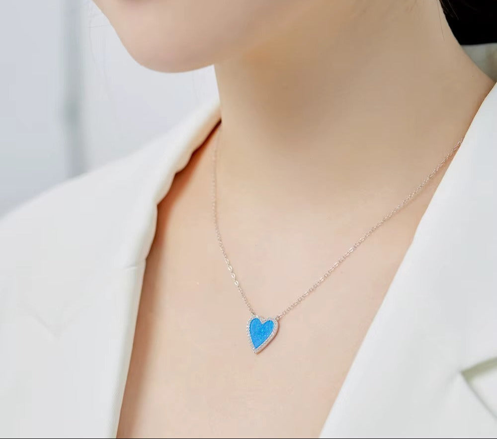 Blå Hjärtform Halsband