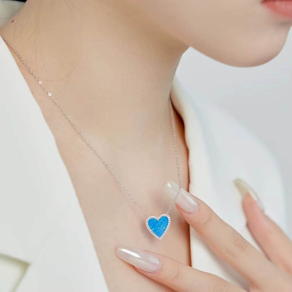 Blå Hjärtform Halsband