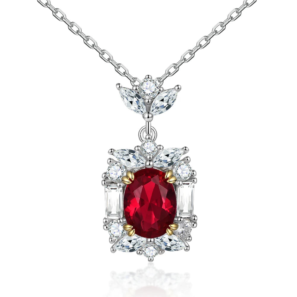 Inital Ruby Zirkon Halsband